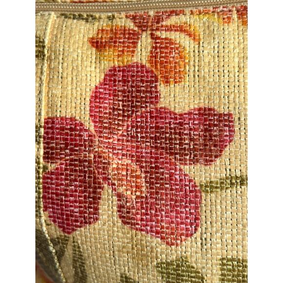Relic Crossbody Bag Canvas Leather Strap Multicolor Hibiscus Flowers Key Holder - Picture 5 of 16